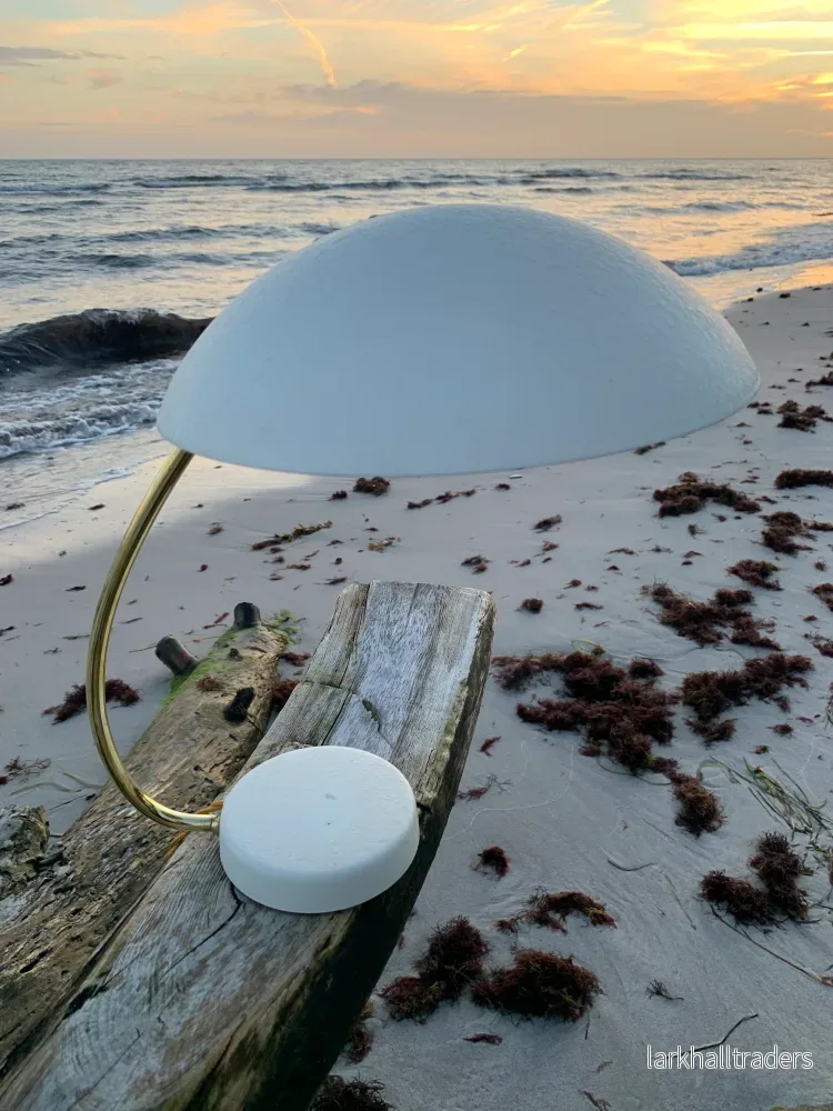 Kosacklampa - Krämfärgad med arm i mässing - Bild 2