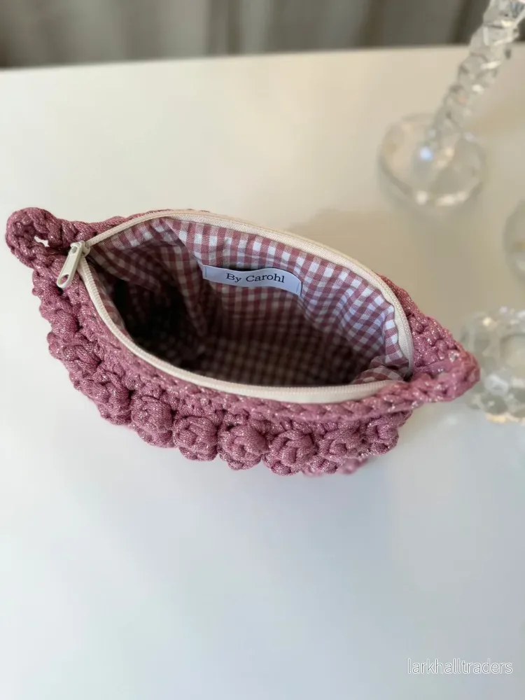 Virkad Bubbliga Väska - glitter mauve - Bild 2