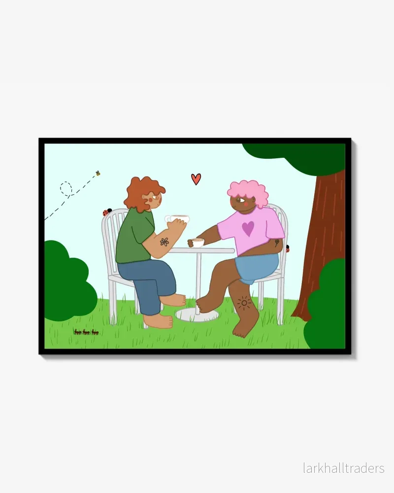 ’cup of coffee’ söt dejt illustration Poster