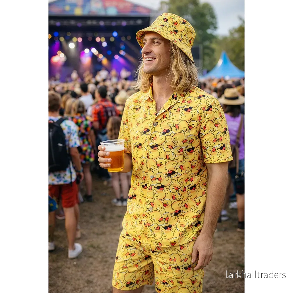 Hawaiiskjorta med shorts & hatt, lucky duck - Bild 2