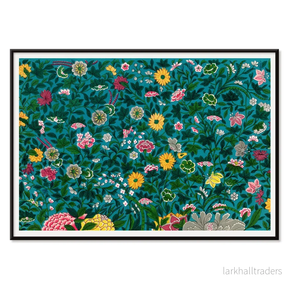 Grönt botaniskt mönster Poster - Bild 2