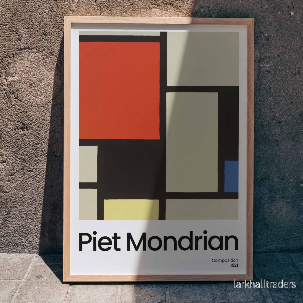 Komposition med stor röd yta Poster
