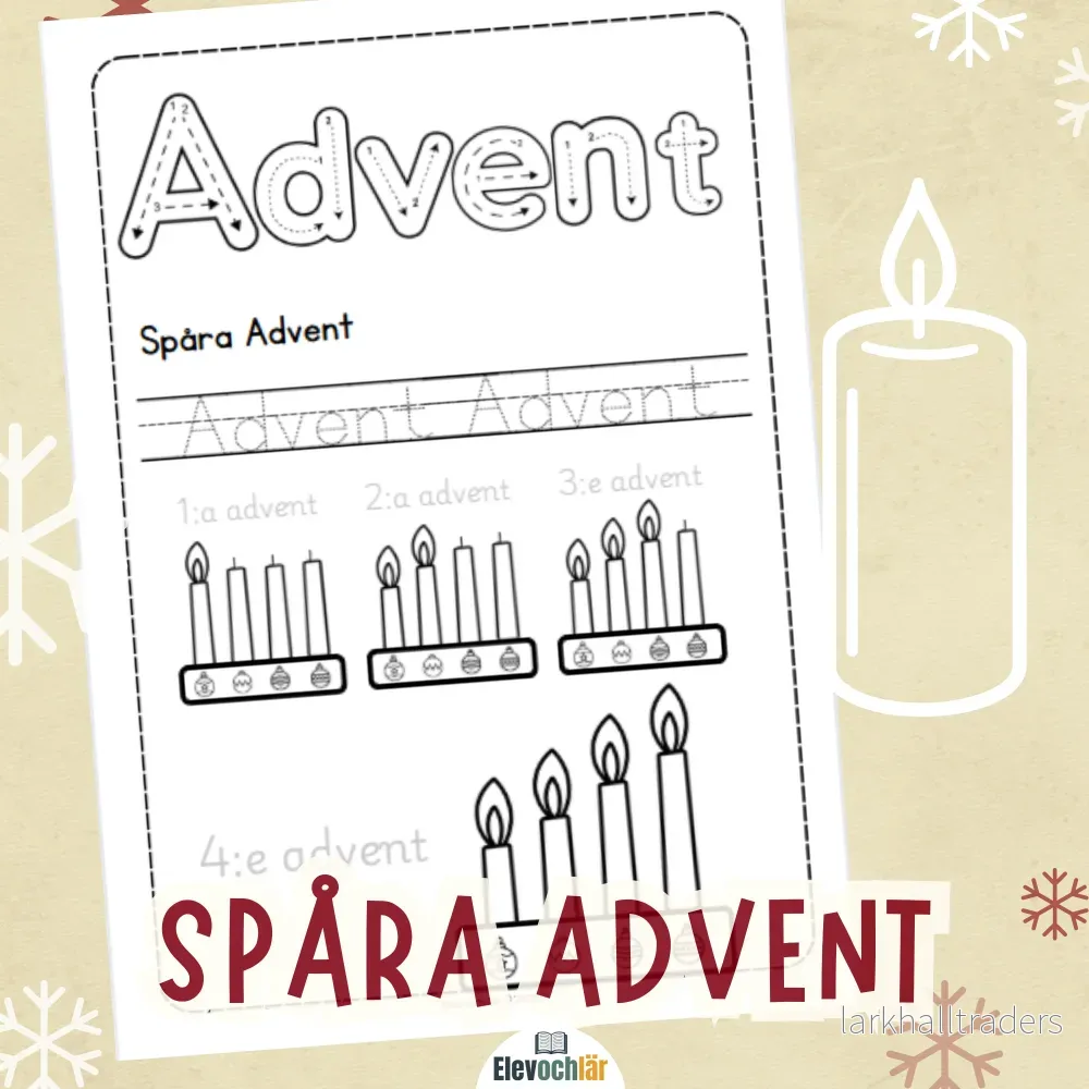 Spåra bokstäver – Advent