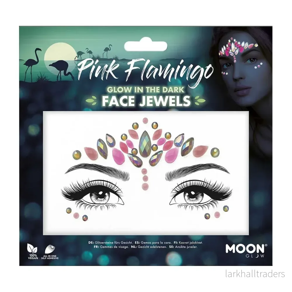 Moon glow in the dark kroppsstenar, Pink Flamingo Moon glow in the dark kroppsstenar, Pink Flamingo