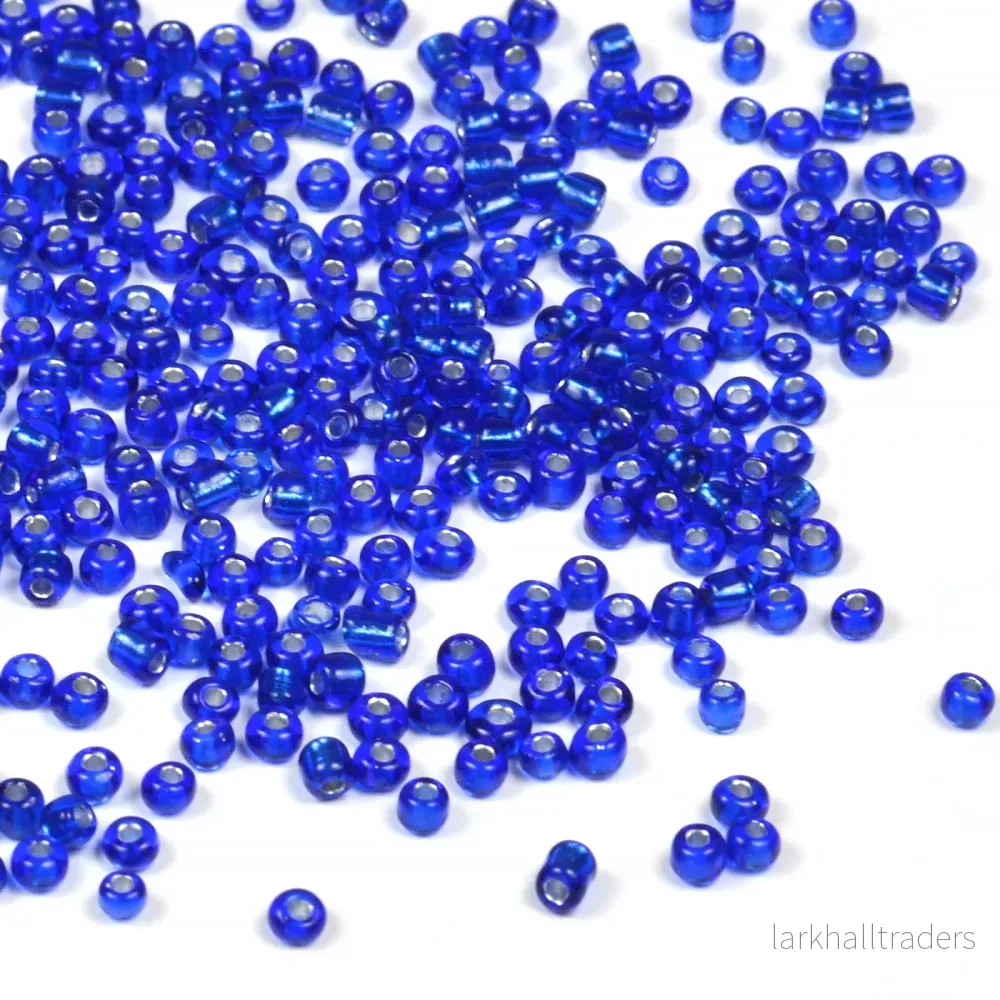 Seed Beads, 2mm, silverlined marinblå, 30g Seed Beads, 2mm, silverlined marinblå, 30g