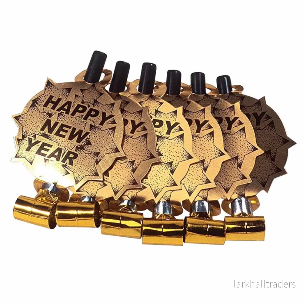 Blåsormar, happy new year guld 6 st