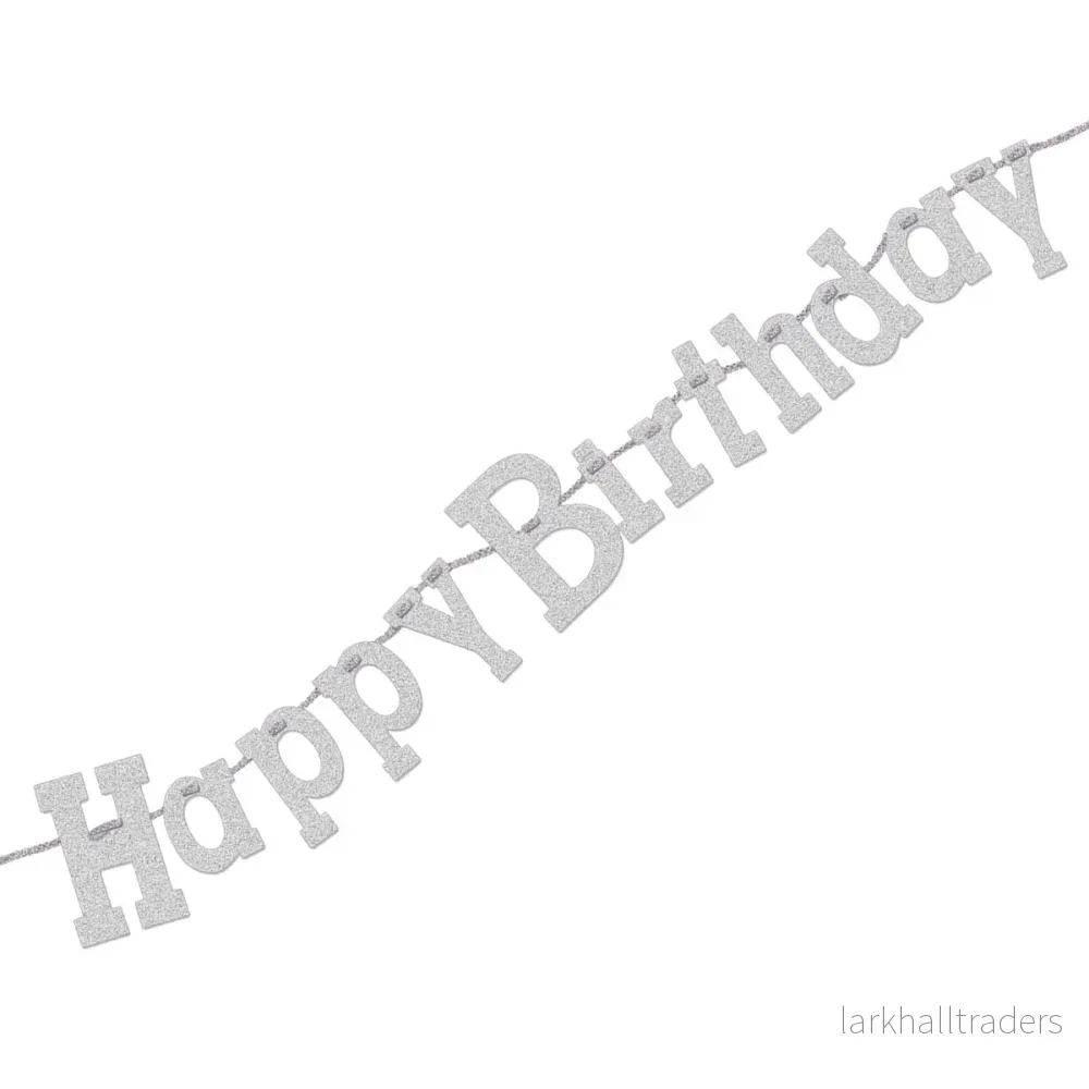Girlang, happy birthday silver 320 cm Girlang, happy birthday silver 320 cm