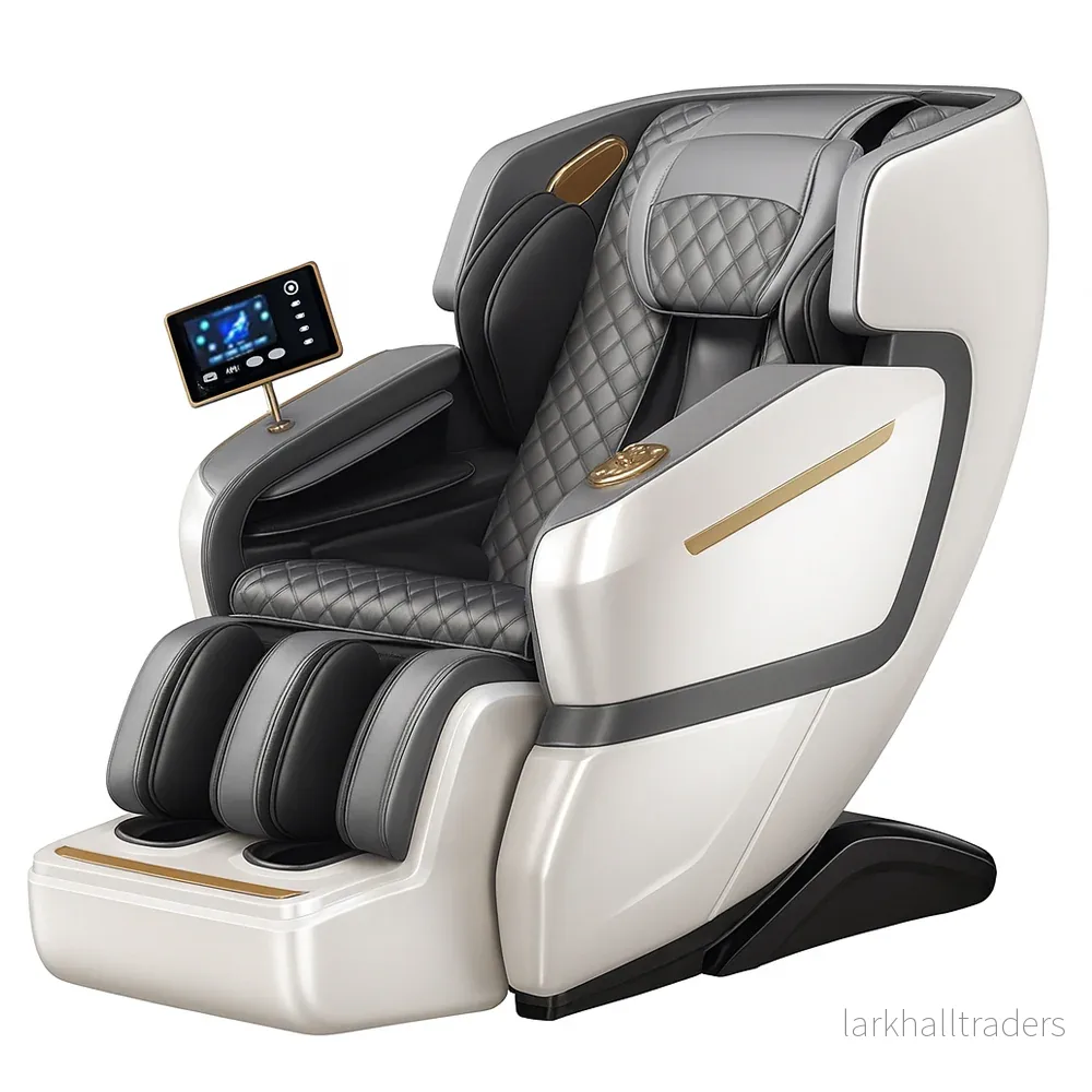Massagefåtölj 4D Lyx Pro+ med SL-teknologi, Värmeterapi, Röststyrning & Pekskärm - Modell M5 vit
