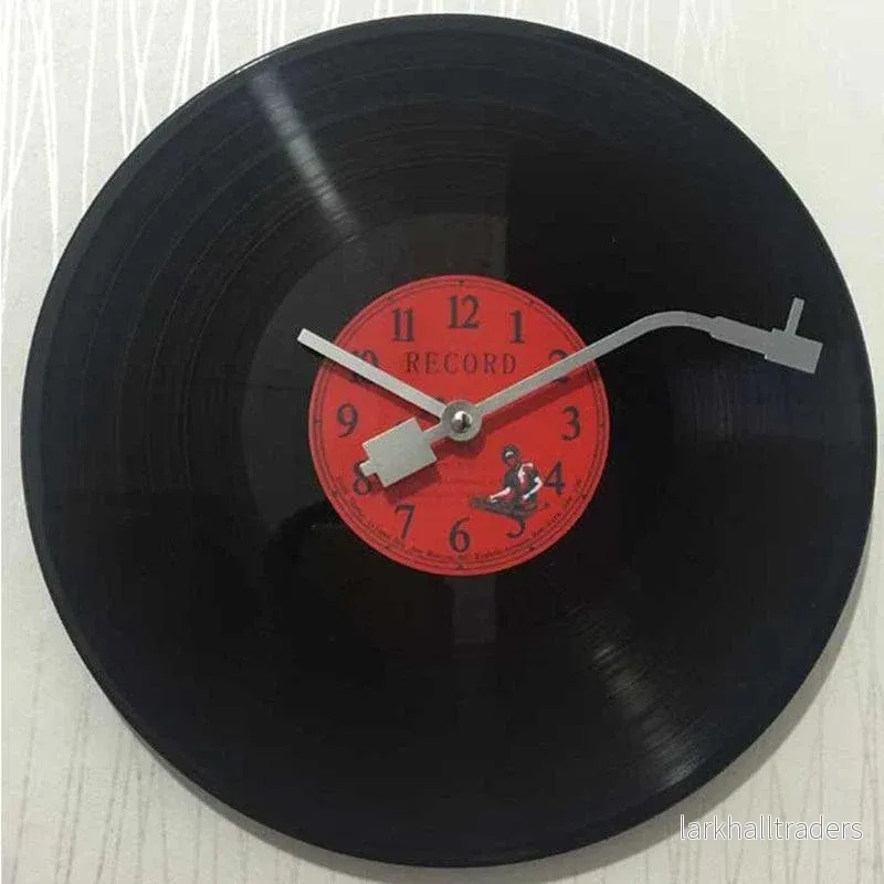 Vinylora Väggklocka – Retro Väggklocka i Vinyl med Tyst Mekanism - Bild 2