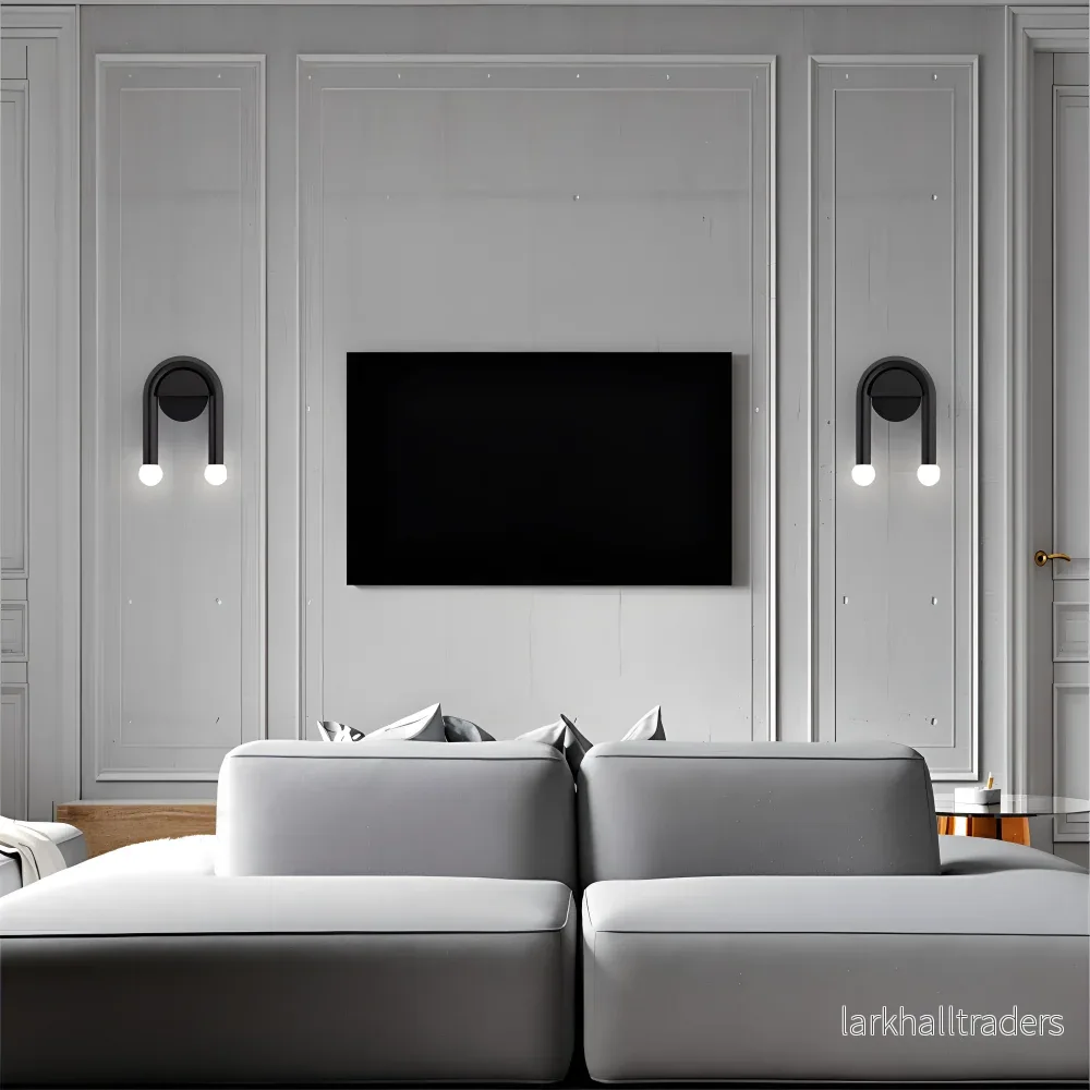 UDrop – Vägglampa i Svart Metallbåge med Dubbel LED-belysning och Konstnärlig Design - Bild 3