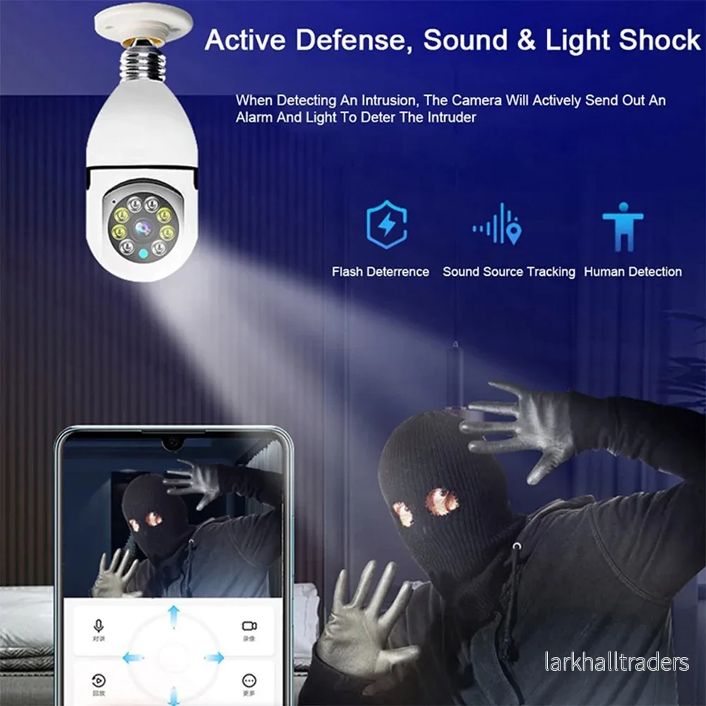360° WiFi IP Kamera med Lutningsfunktion, Mörkerseende, Rörelsedetektering, 2-vägs ljud och LED-Ljus - Bild 2