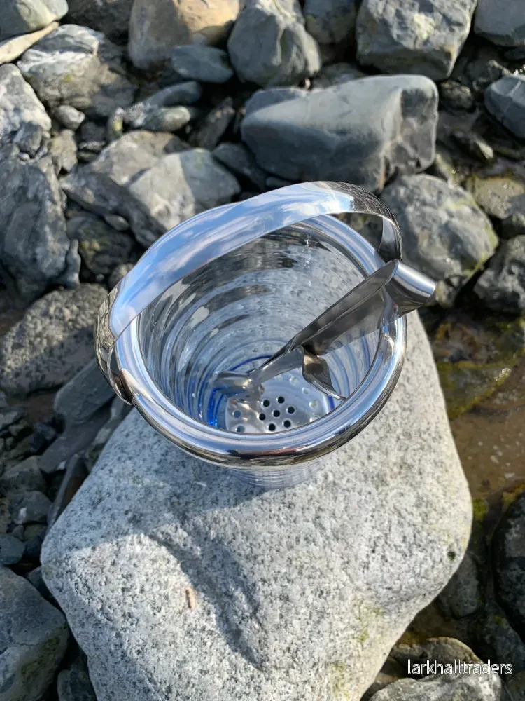 Holmegaard ishink med bottengaller, tång och silverkant - Per Lütken - Bild 3