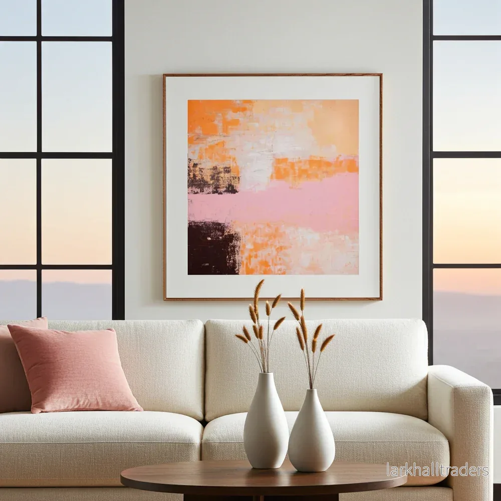 Fine Art Print Abstrakt Havslandskap Korallorange – Coral Sunset | Museumskvalitet