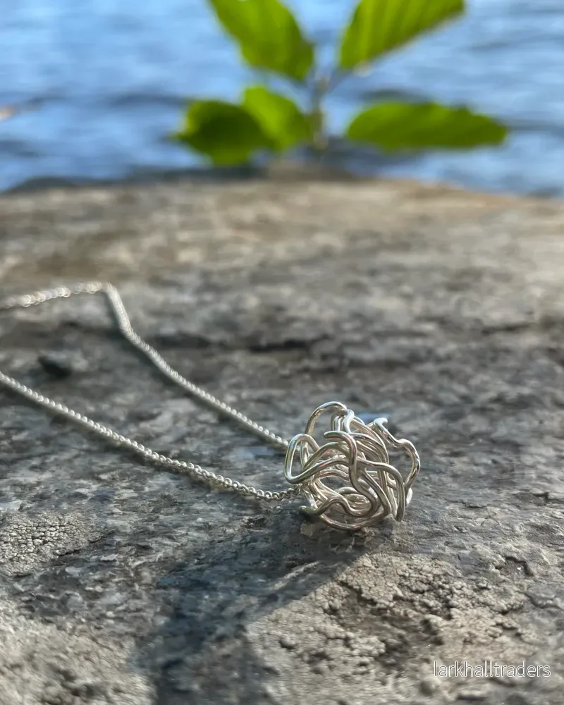 Handgjort Silverhalsband Tangle (mellan) - Bild 3