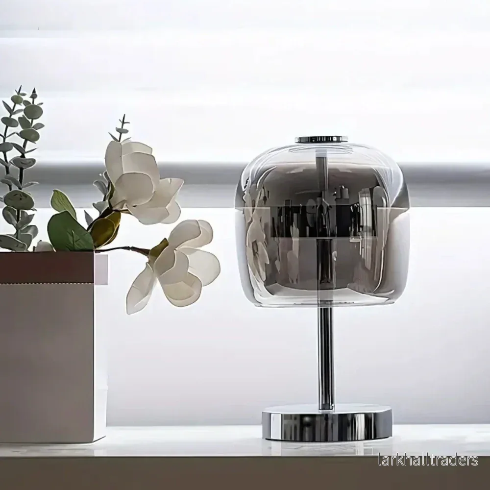NovaLume – Modern bordslampa med dimbart ljus och USB-anslutning i järn och glas - Bild 2