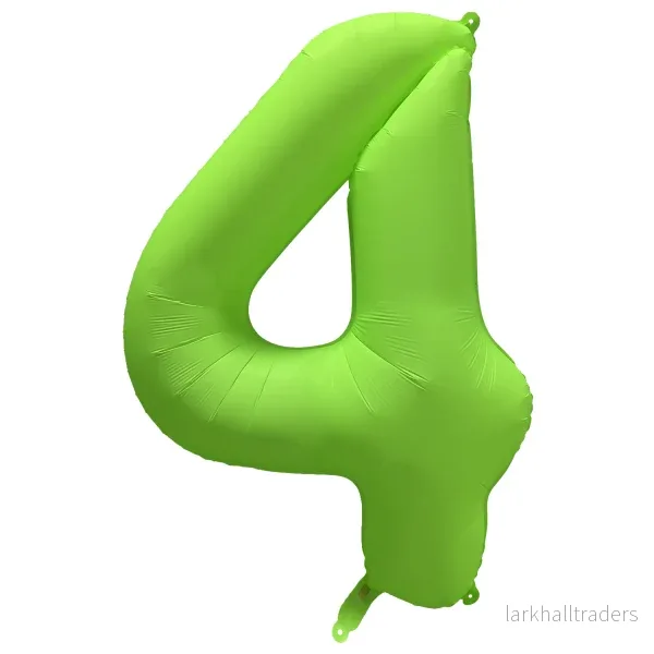 Folieballong siffra, 4 neon grön 86 cm Folieballong siffra, 4 neon grön 86 cm