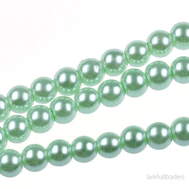 Vaxade glaspärlor, mint, 6mm Vaxade glaspärlor, mint, 6mm