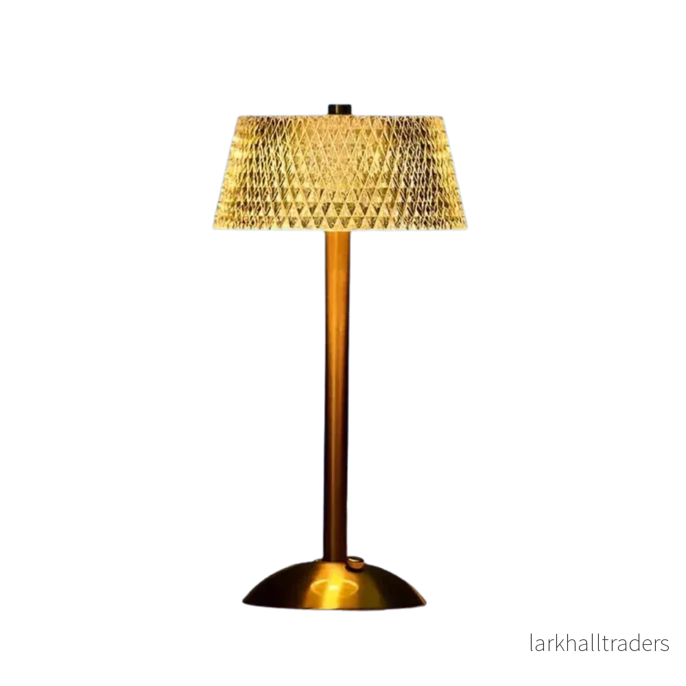 AuroLuxe – Trådlös bordslampa i kristall och metall med elegant LED-belysning