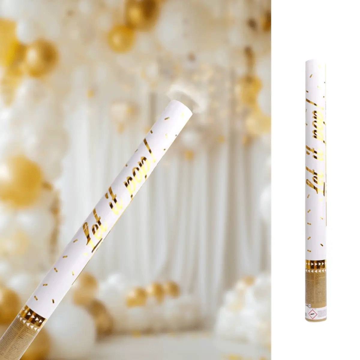 Konfettibomb, guld 60 cm (folie) Konfettibomb, guld 60 cm (folie)