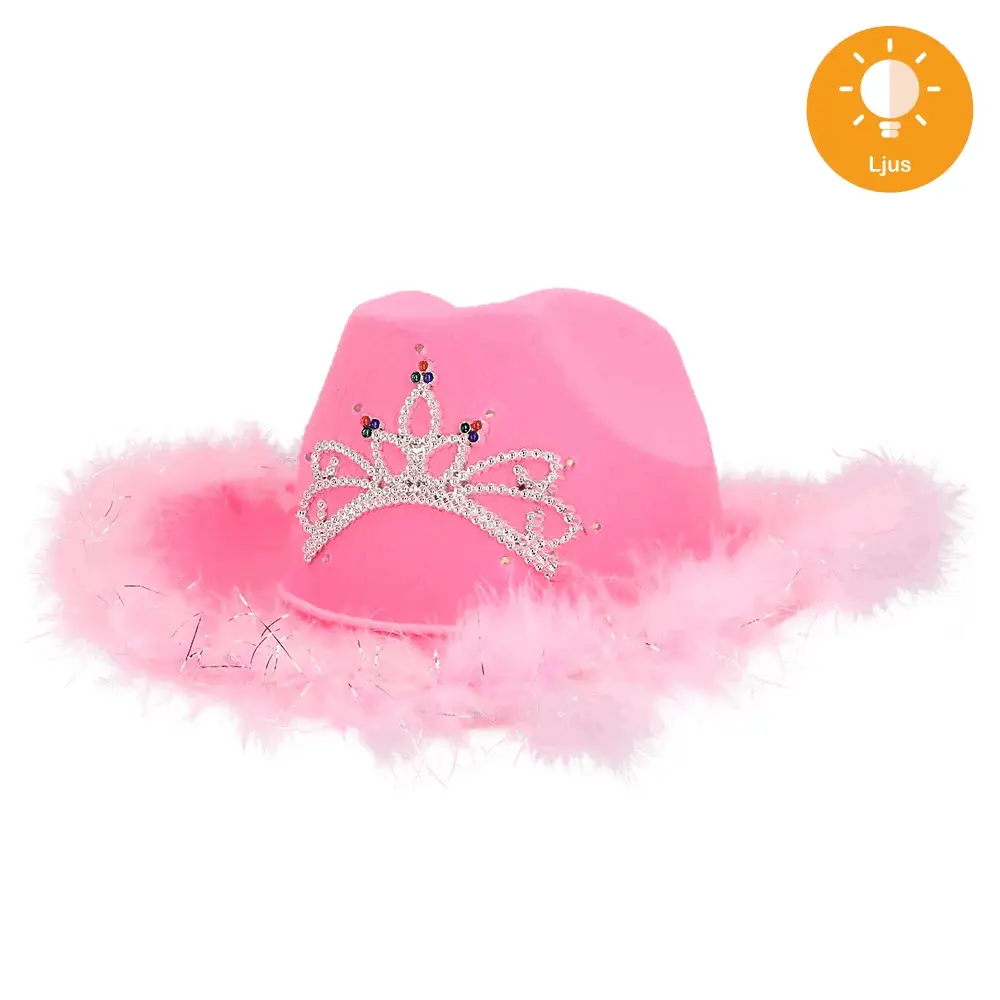 Cowboyhatt, rosa LED Cowboyhatt, rosa LED