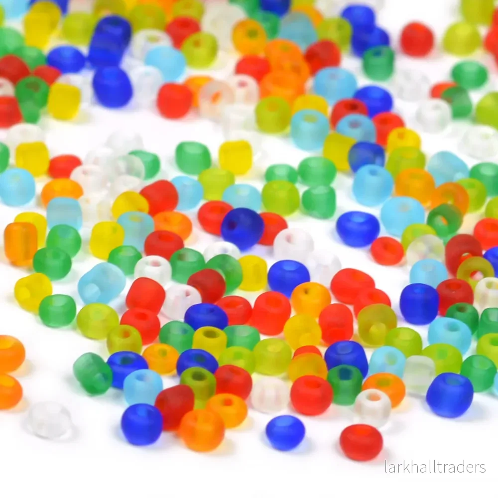 Seed Beads, 2mm, frostad-transparent mix, 30g - Bild 2