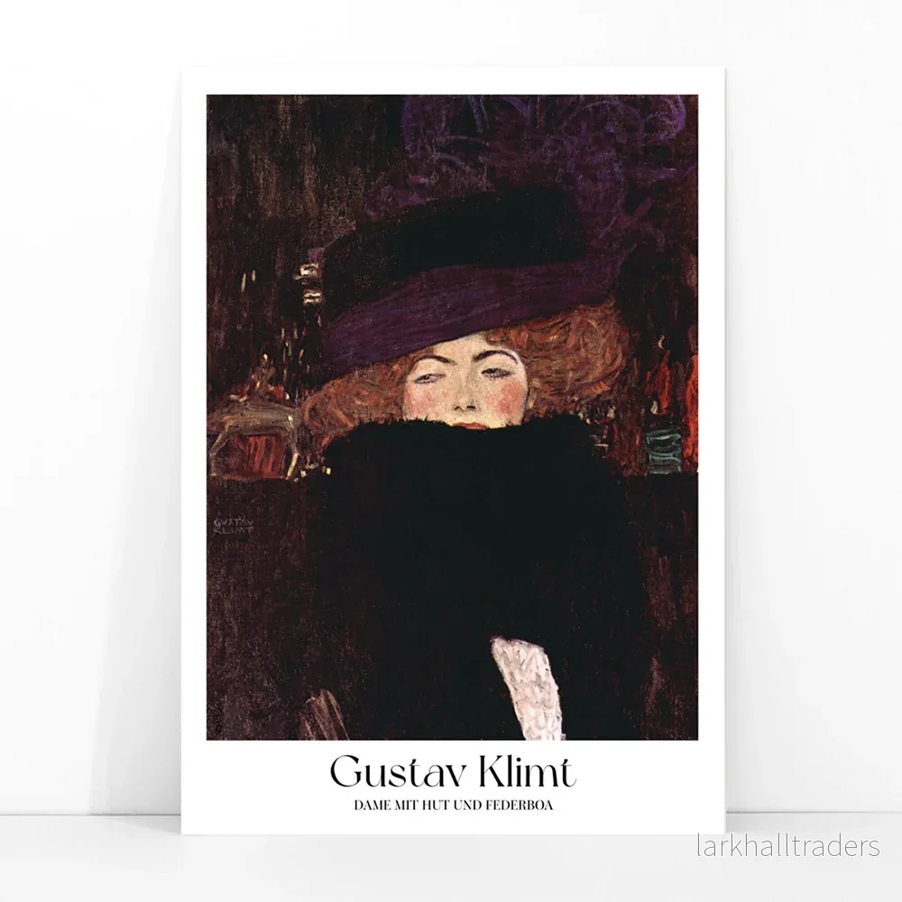 Kvinna med hatt och fjäderboa Poster - Bild 3