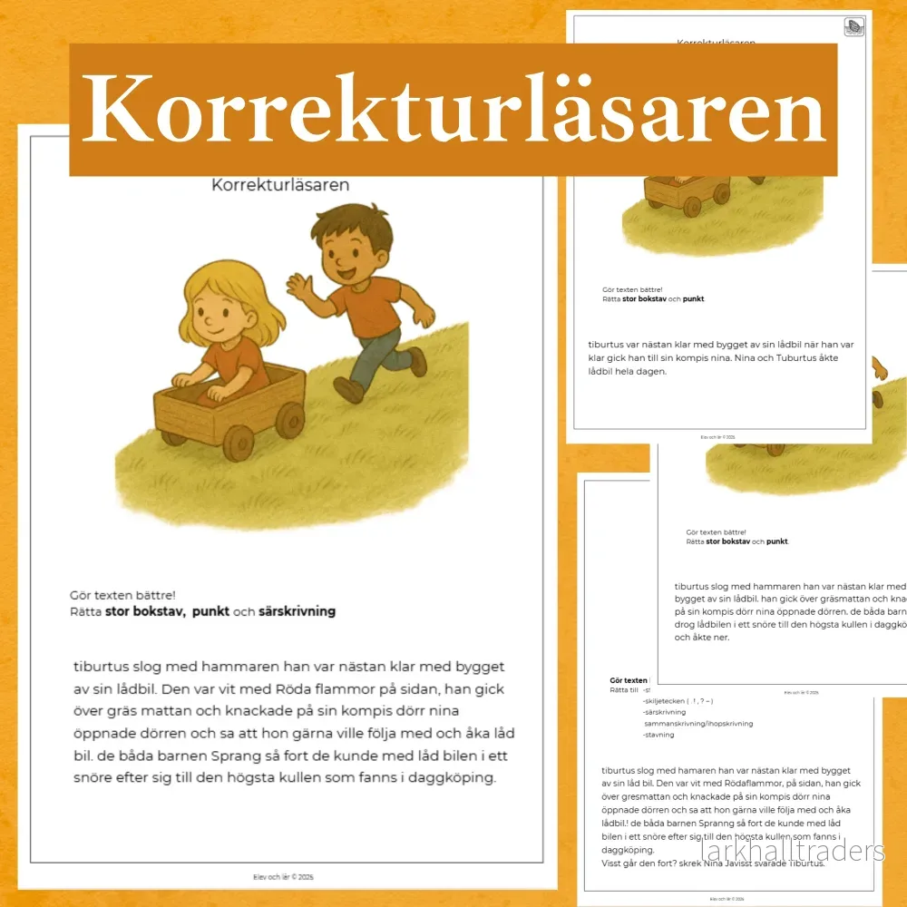 Korrekturläsaren 4 nivåer – Rätta stavfel, stor bokstav, punkt, skiljetecken mm. Korrekturläsaren 4 nivåer – Rätta stavfel, stor bokstav, punkt, skiljetecken mm.