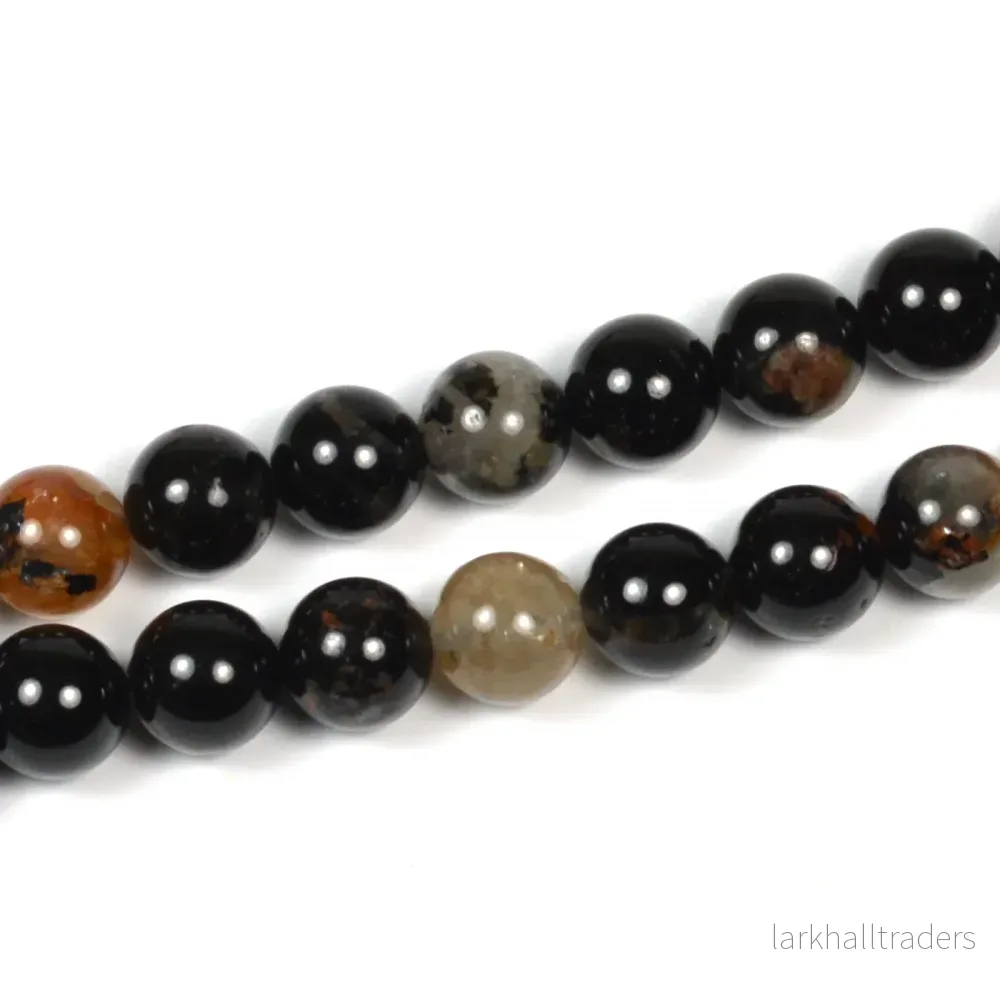 Turmalin pärlor, svart, 8mm