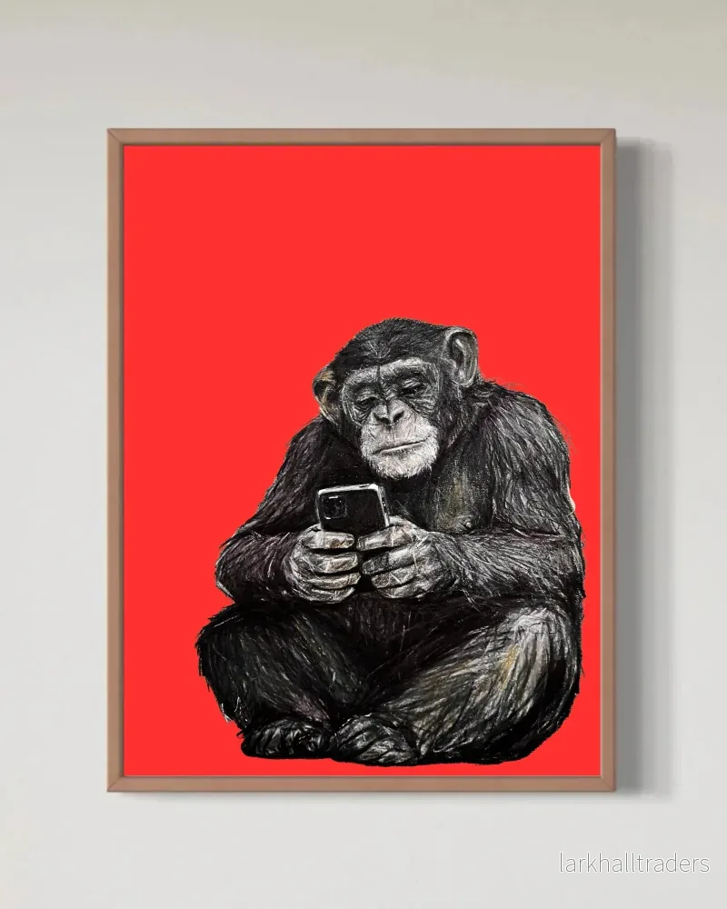 Scroll Ape – Red Edition – Begränsad Fine Art Print - Bild 3