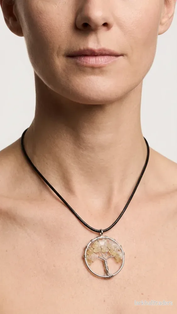 Halsband med karneol – Livets träd-hänge - Bild 3