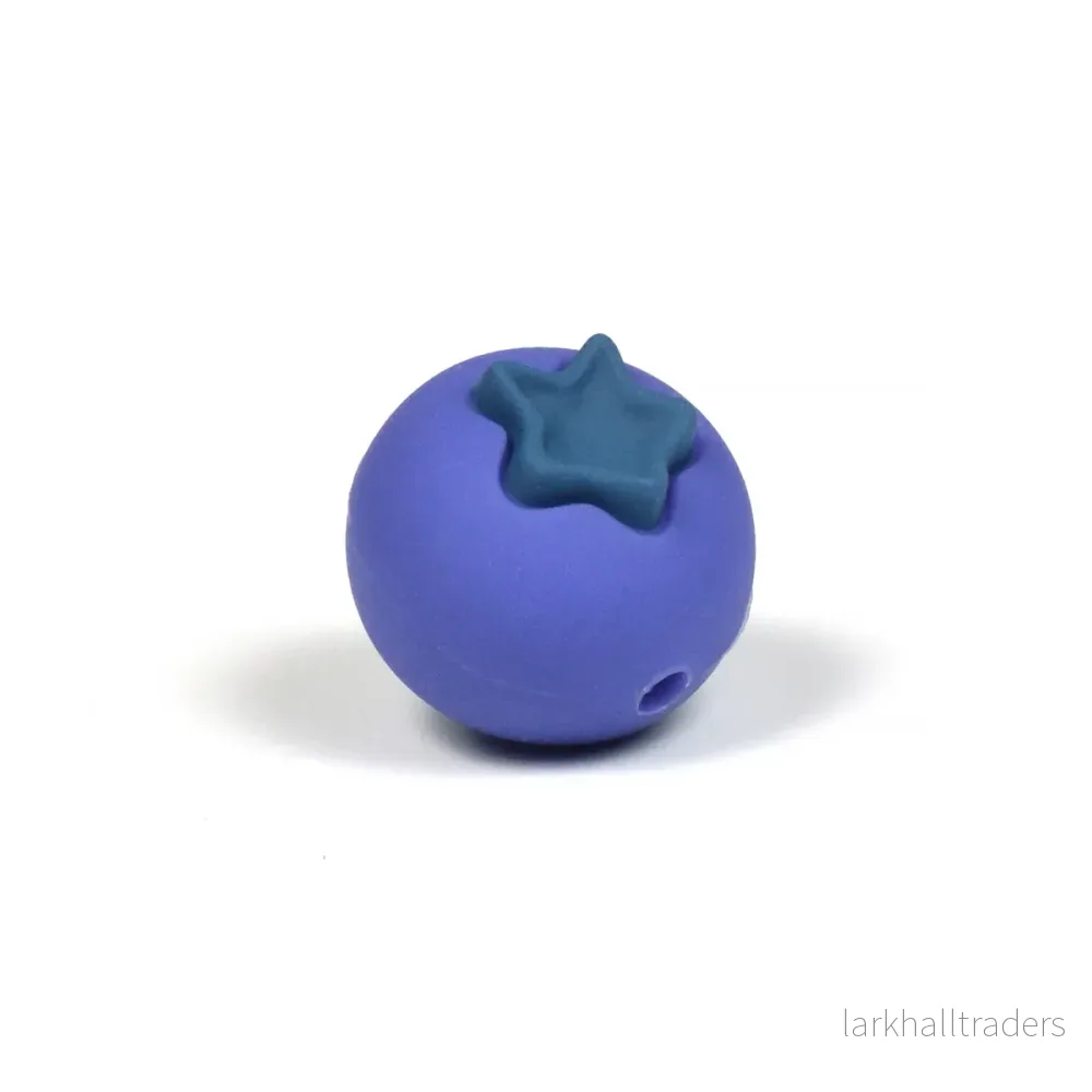 Motivpärla i silikon, blåbär Motivpärla i silikon, blåbär
