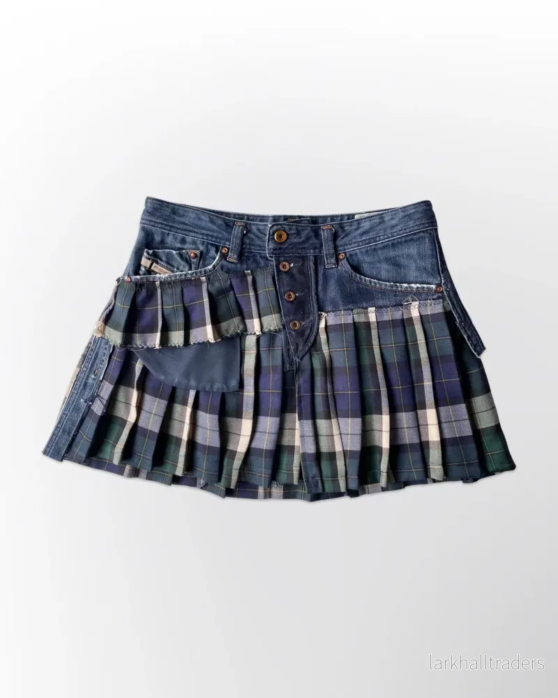 Rutig och Denim liten kjol