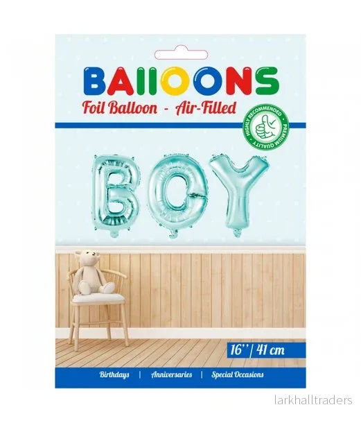 Folieballong, girlang BOY blå - Bild 2