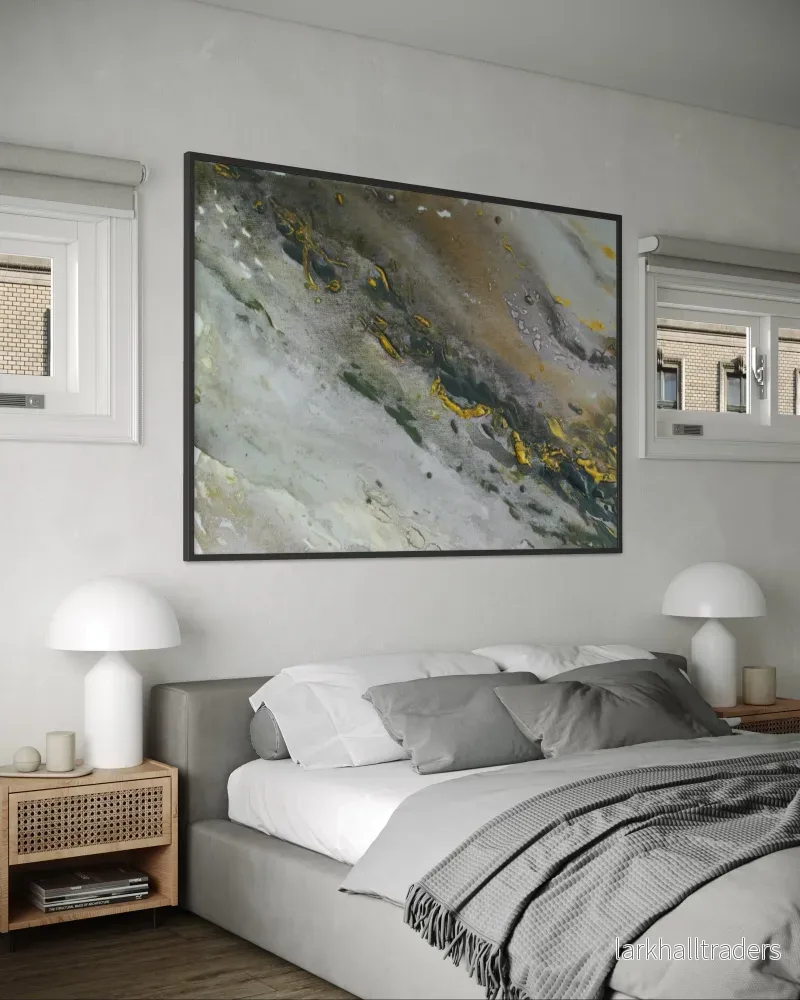 Marble Wave Gray – Canvas Print | Abstract Guld Gray Wall Art - Bild 3