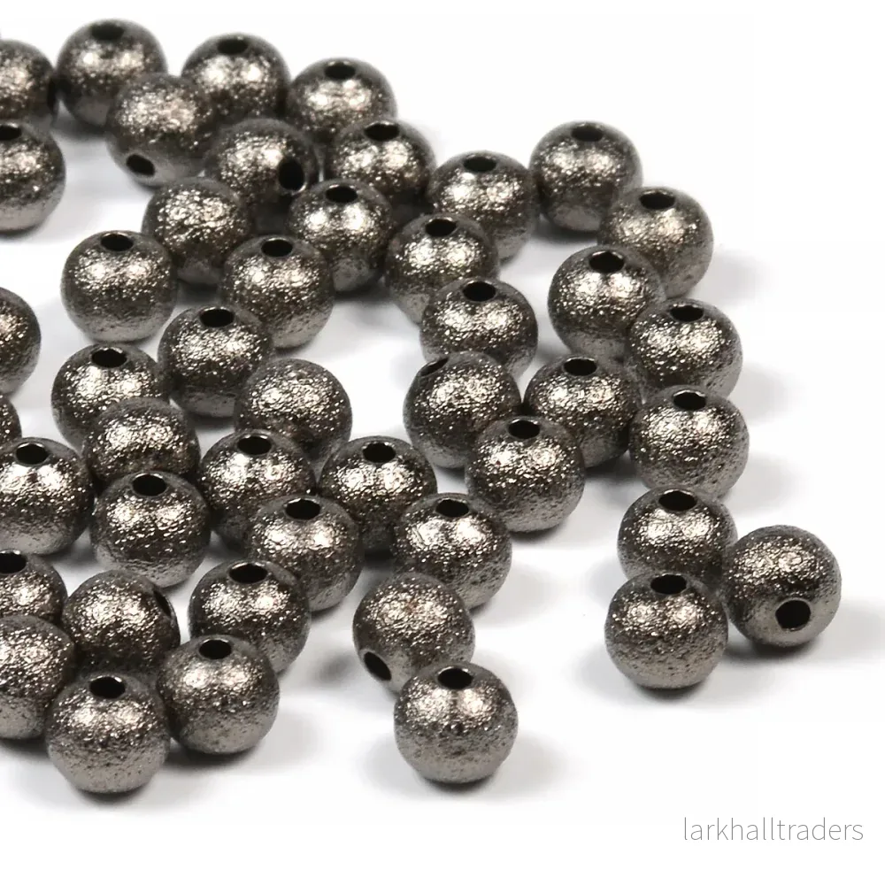Stardust pärlor, 6mm, gunmetall, 20st