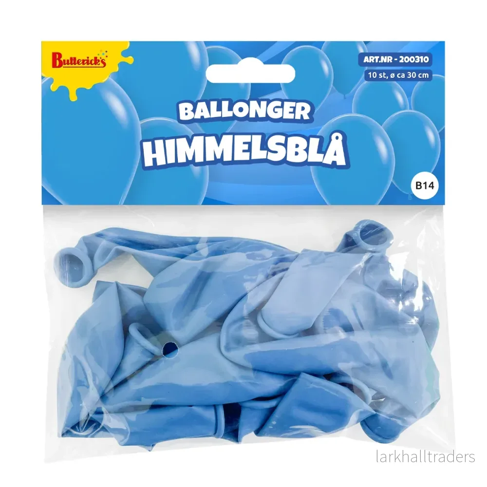 Ballonger, himmelsblå 30 cm 10 st - Bild 2