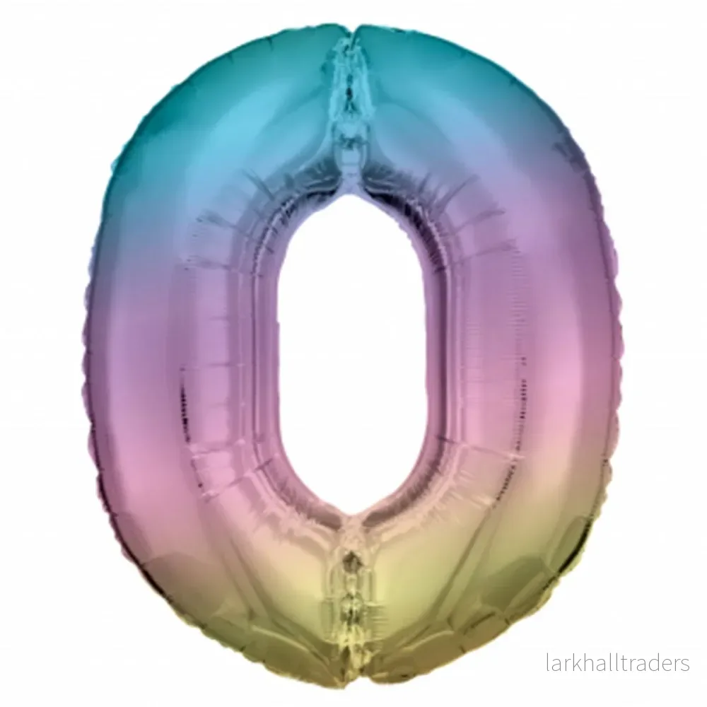 Folieballong siffra, 0 pastell 86 cm Folieballong siffra, 0 pastell 86 cm