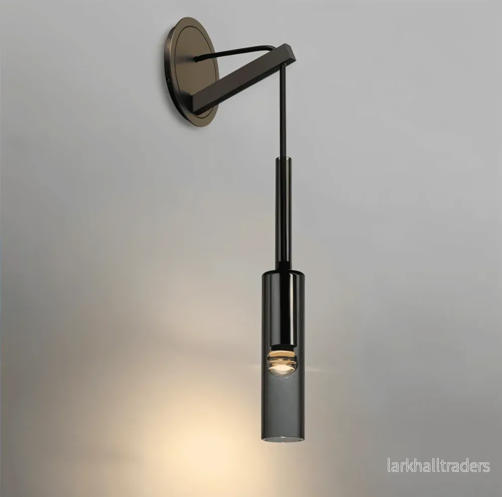 SmokyGlow – Kristallgrå Vägglampa | Minimalistisk Rökig Glasrörsdesign med Varm LED-belysning SmokyGlow – Kristallgrå Vägglampa | Minimalistisk Rökig Glasrörsdesign med Varm LED-belysning