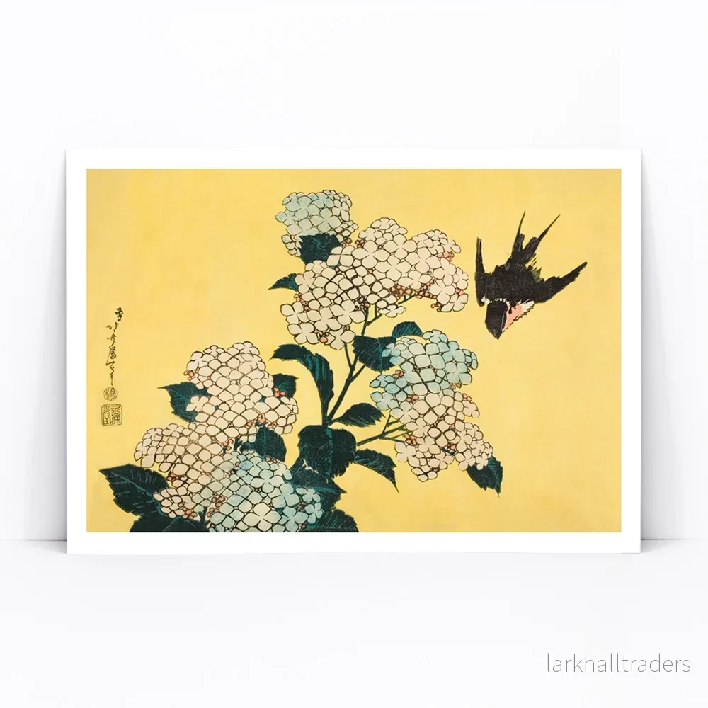 Hortensia och svala Poster - Bild 3