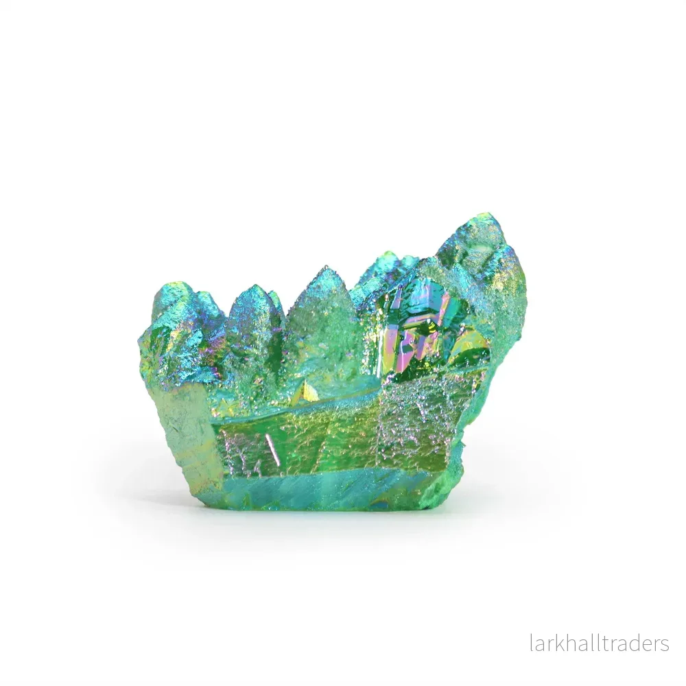 Grönt titanbehandlat kvartskluster – 7–10 cm Grönt titanbehandlat kvartskluster – 7–10 cm