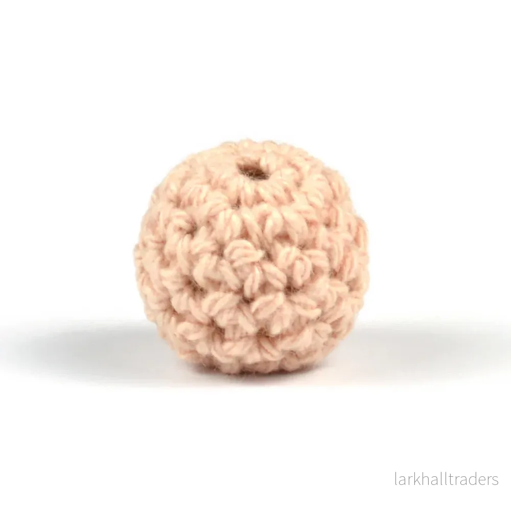 Virkad pärla, dusty peach, 16mm