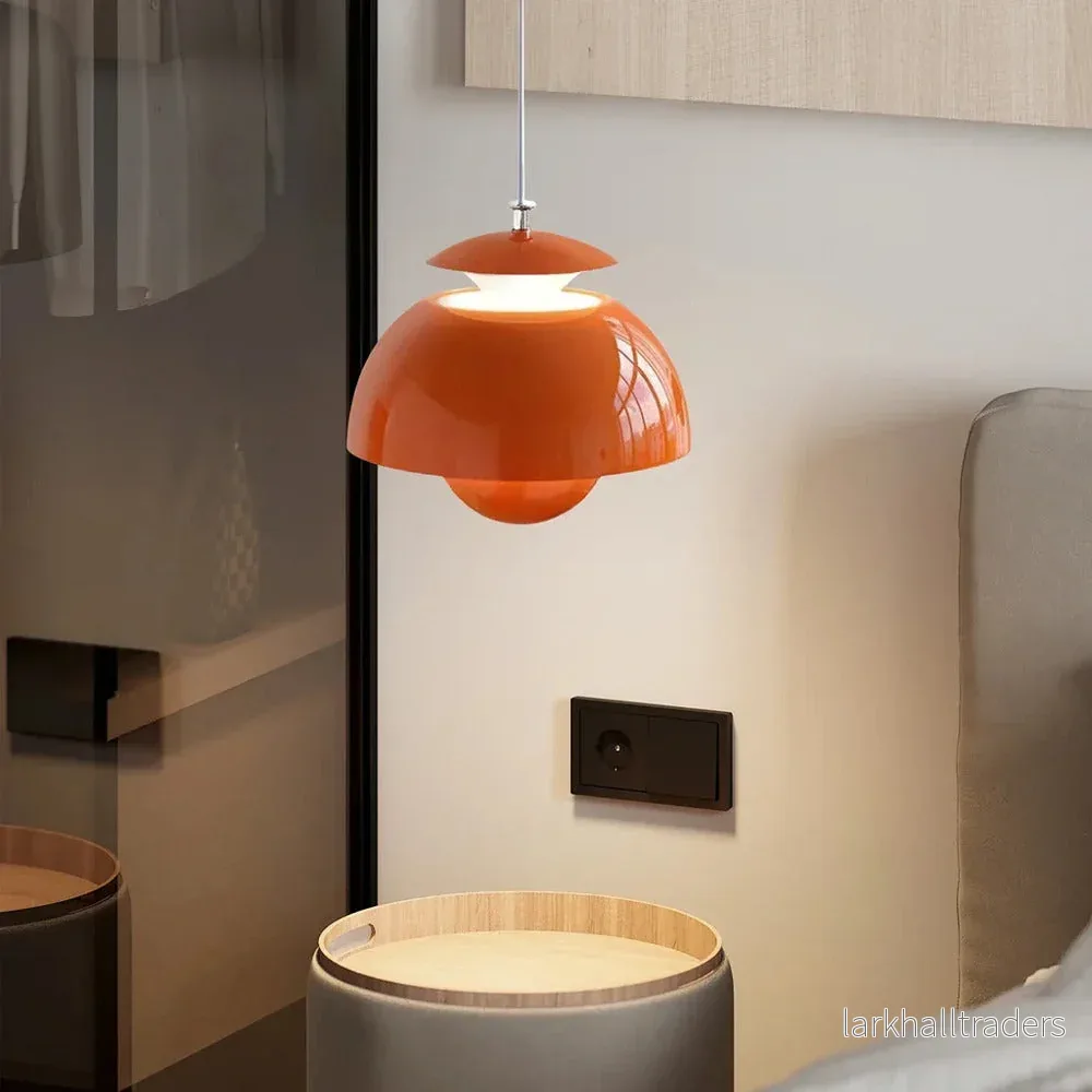 Floréal – Nordisk Metallpendellampa i Blomformad Retrodesign - Bild 2