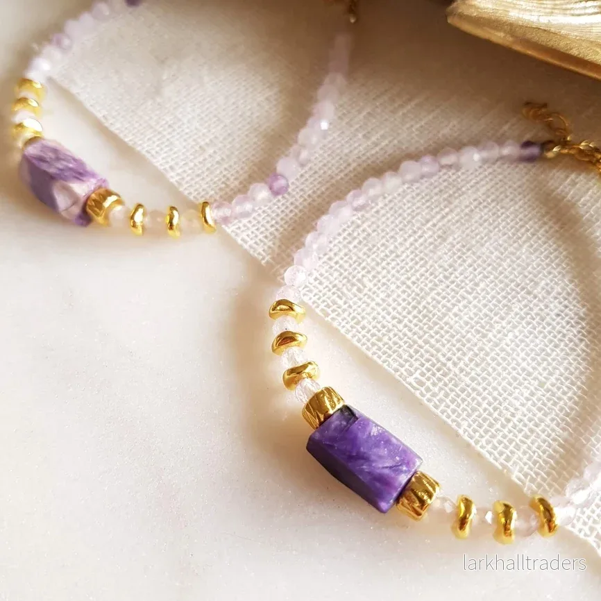 Armband med ametrin och charoit - Bild 2