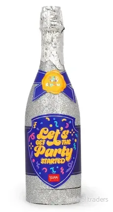 Konfettikanon, champagneflaska silver glitter 33,5 cm Konfettikanon, champagneflaska silver glitter 33,5 cm
