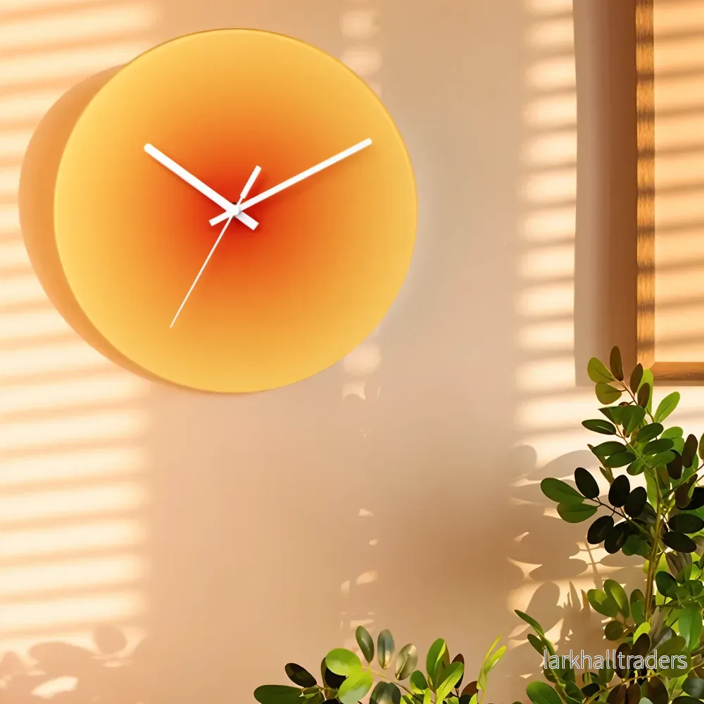 AuraSun Glow – Färgstark Tickfri Glasväggklocka AuraSun Glow – Färgstark Tickfri Glasväggklocka