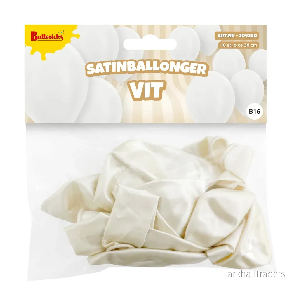 Ballonger, satin vit 10 st - Bild 2