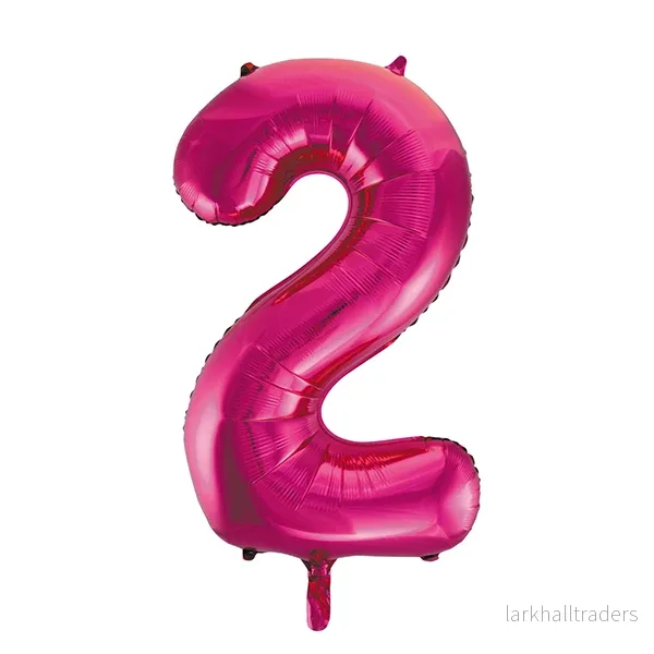 Folieballong, siffra 2 rosa 86 cm Folieballong, siffra 2 rosa 86 cm