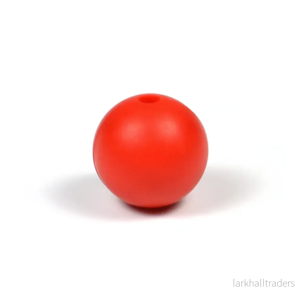 Silikonpärlor, röd, 12mm