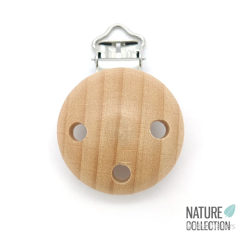 Träclips Premium Wood, runt med ventilationshål, 35mm