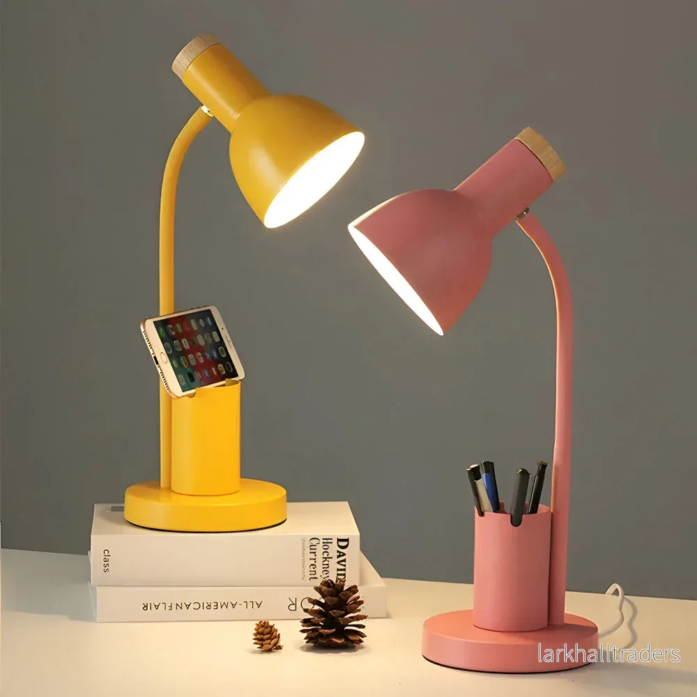 NordGlow – Modern Nordisk LED Bordslampa med Pennhållare och Ögonvänlig Belysning - Bild 2